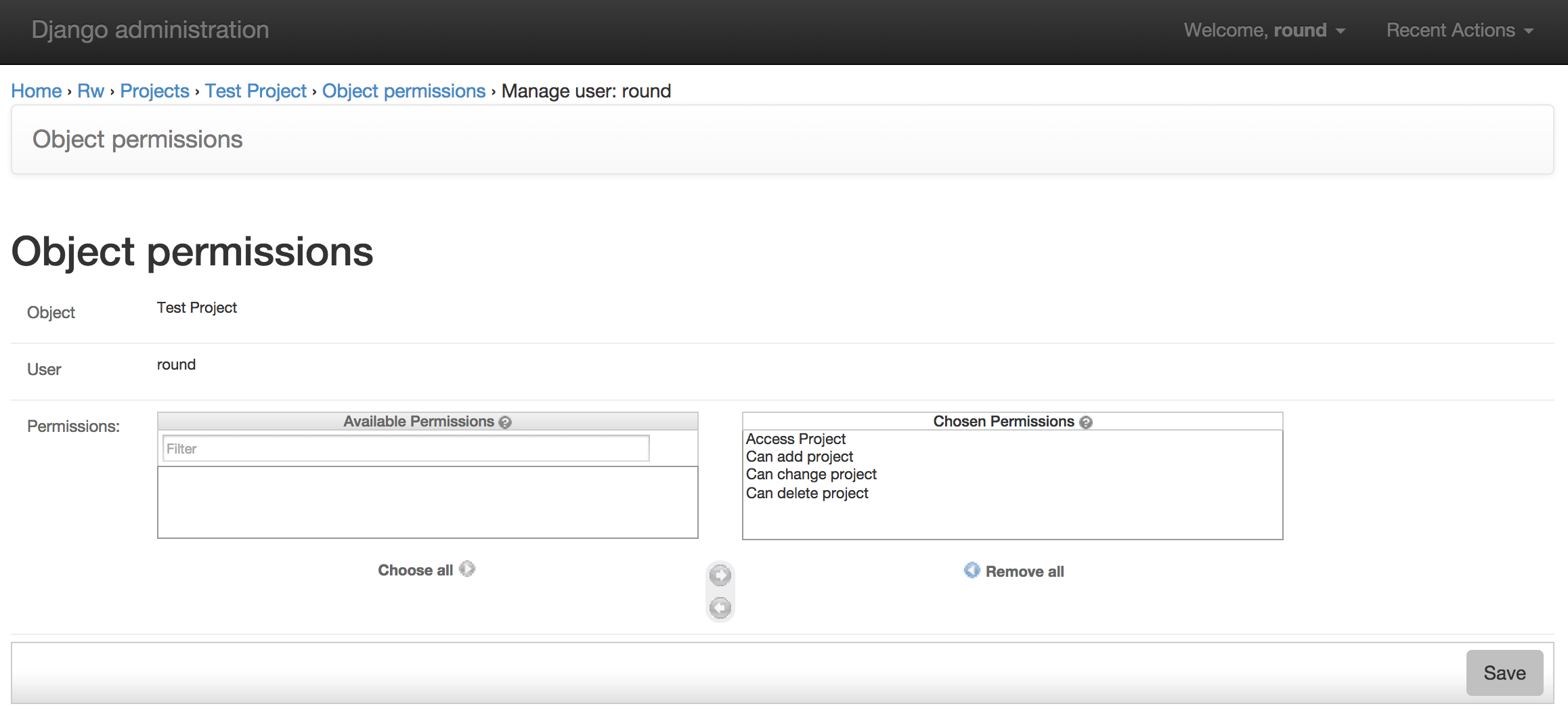 Object permissions